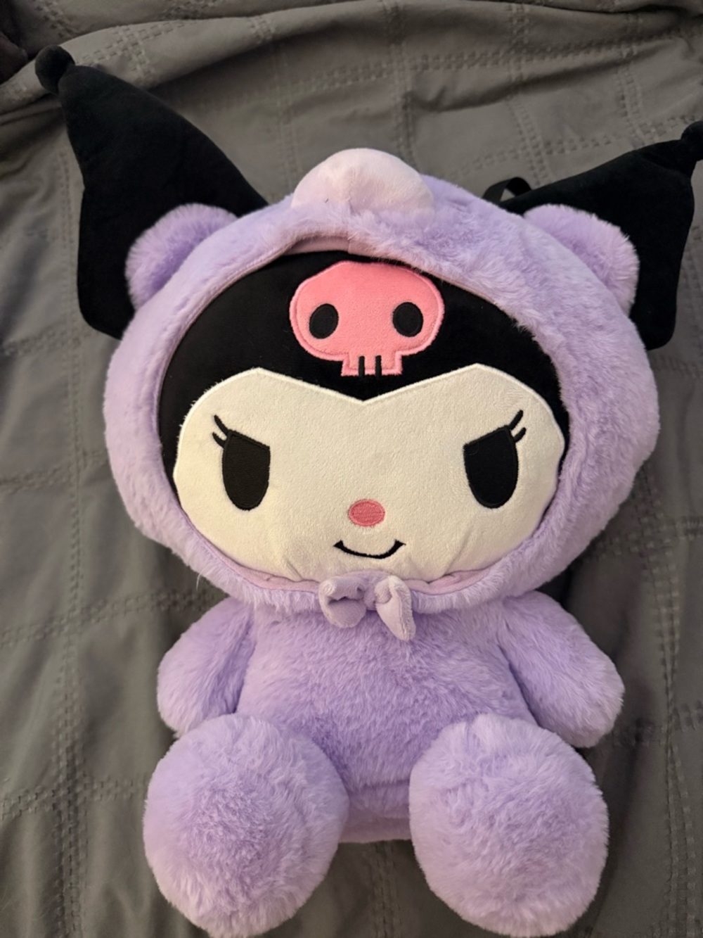 Sanrio Kuromi Plush Backpack in Lavender and Black